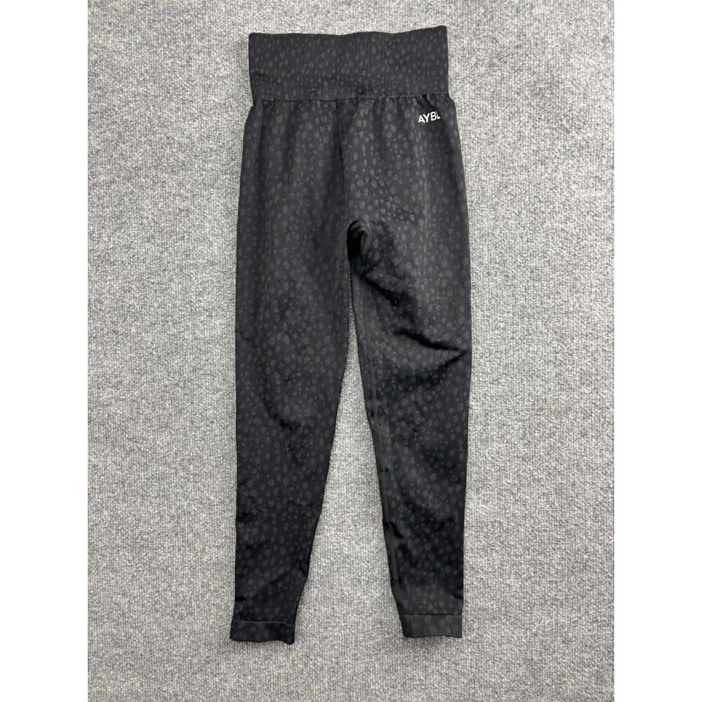 AYBL Leggings Womens Small Black Spotted High Rise Ankle Yoga Athletic‎ Gym